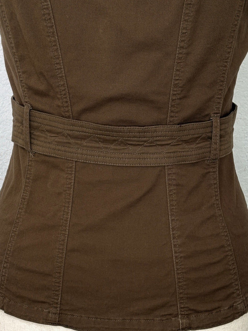 AMI Cyber Y2K Utility Vest Military Studded Techwear Ruffle Sleeve M - Picture 8 of 13